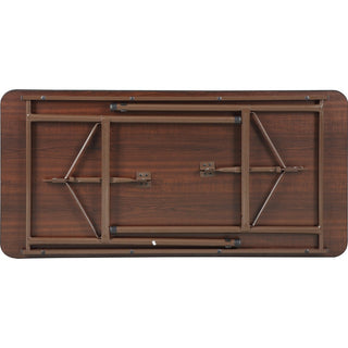 Lorell Economy Folding Table - For - Table TopMelamine Rectangle Top - 500 lb Capacity - 48" Table Top Length x 24" Table Top Width x 0.63" Table Top Thickness - 29" Height - Mahogany - 1 Each