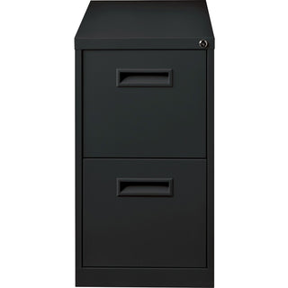 Lorell 22" File/File Mobile File Cabinet with Recessed Pull - 15" x 22.9" x 28" - 2 x Drawer(s) for File - Letter - Security Lock, Ball-bearing Suspension - Black - Powder Coated - Steel - Recycled