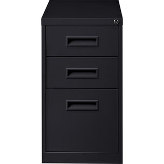 Lorell 19" Box/Box/File Mobile File Cabinet with Recessed Pull - 15" x 19" x 28" - 3 x Drawer(s) for Box, File - Letter - Ball-bearing Suspension - Black - Steel - Recycled