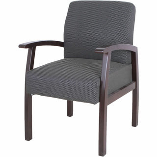Lorell Thickly Padded Guest Chair - Espresso Frame - Four-legged Base - Charcoal - 1 Each
