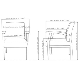 Lorell Thickly Padded Guest Chair - Espresso Frame - Four-legged Base - Charcoal - 1 Each