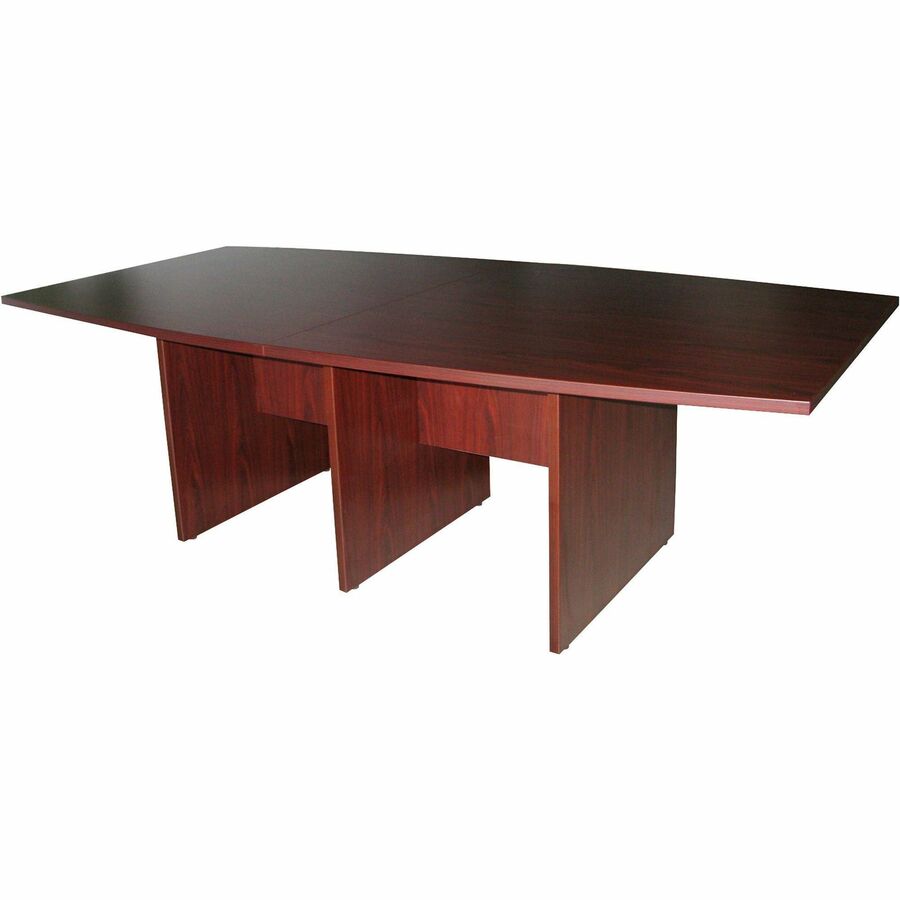 Lorell Essentials Boat-Shaped Conference Tabletop (Box 1 of 2) - For - Table TopBoat Top x 48" Table Top Width x 96" Table Top Depth x 1.25" Table Top Thickness - 1" Height x 94.50" Width x 47.25" Depth - Assembly Required - Mahogany - 1 Each - 2