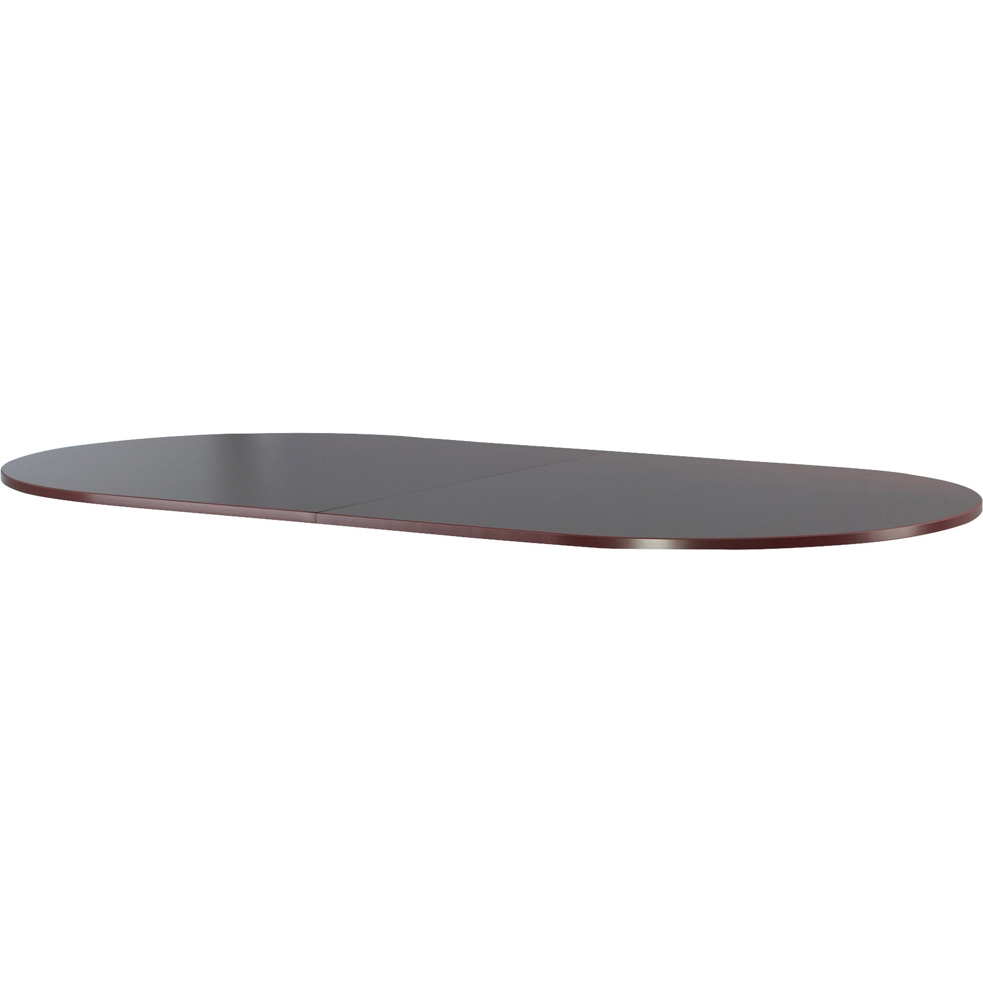 Lorell Essentials Oval Conference Tabletop - For - Table TopOval Top x 48" Table Top Width x 96" Table Top Depth x 1.25" Table Top Thickness - 1" Height x 94.50" Width x 47.25" Depth - Assembly Required - Mahogany - 1 Each