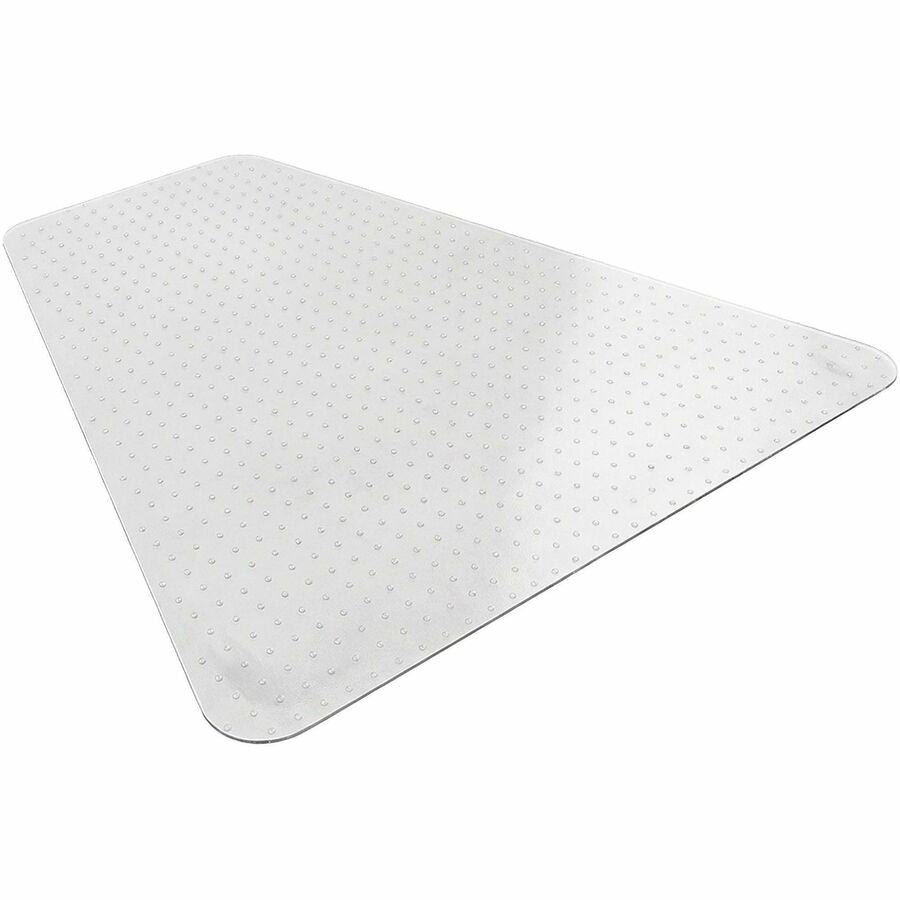 Lorell L-Workstation Medium-pile Chairmat - Carpeted Floor - 66" Length x 60" Width x 0.125" Thickness - Lip Size 12" Length x 20" Width - Vinyl - Clear - 1Each