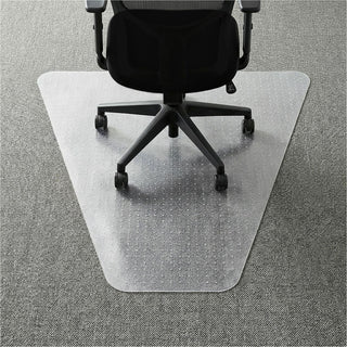 Lorell L-Workstation Medium-pile Chairmat - Carpeted Floor - 66" Length x 60" Width x 0.125" Thickness - Lip Size 12" Length x 20" Width - Vinyl - Clear - 1Each