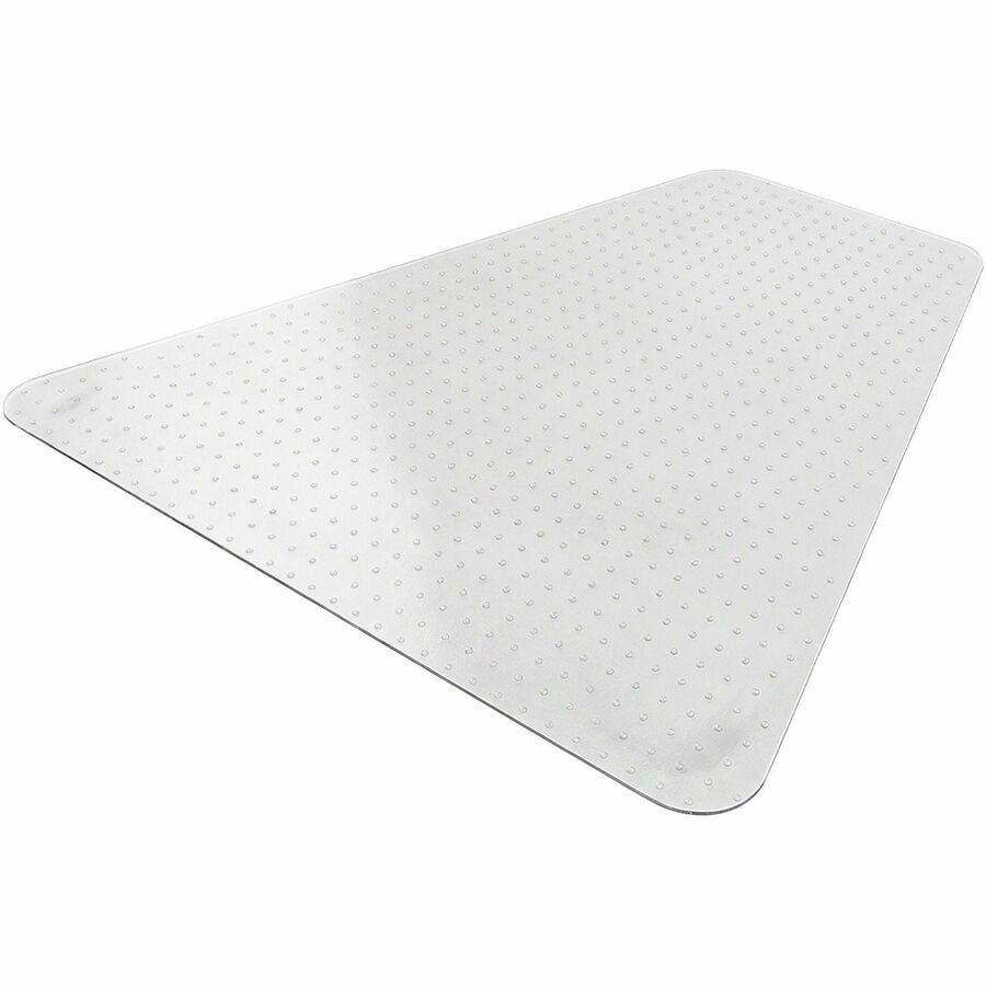 Lorell L-Workstation Medium-pile Chairmat - Carpeted Floor - 66" Length x 60" Width x 0.125" Thickness - Lip Size 12" Length x 20" Width - Vinyl - Clear - 1Each
