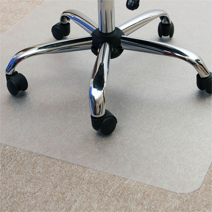 Lorell Standard Lip Low-pile Chairmat - Carpeted Floor - 48" Length x 36" Width x 0.122" Thickness - Lip Size 10" Length x 19" Width - Vinyl - Clear - 1Each