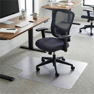 Lorell Wide Lip Low-pile Chairmat - Carpeted Floor - 53" Length x 45" Width x 0.122" Thickness - Lip Size 12" Length x 25" Width - Vinyl - Clear - 1Each