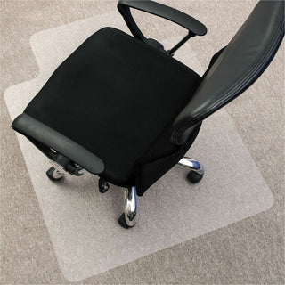 Lorell Plush-pile Wide-Lip Chairmat - Carpeted Floor - 53" Length x 45" Width x 0.173" Thickness - Lip Size 12" Length x 25" Width - Vinyl - Clear - 1Each