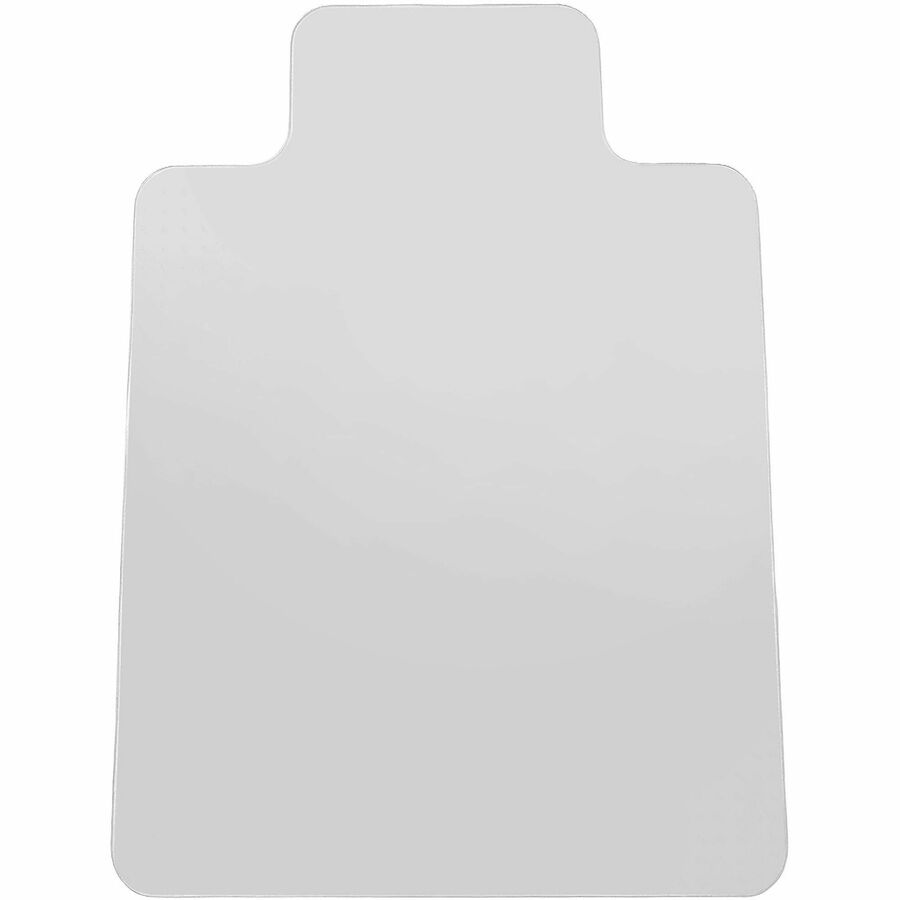 Lorell Wide Lip Chairmat - Hard Floor, Wood Floor, Vinyl Floor, Tile Floor - 53" Length x 45" Width x 0.095" Thickness - Lip Size 12" Length x 25" Width - Vinyl - Clear - 1Each