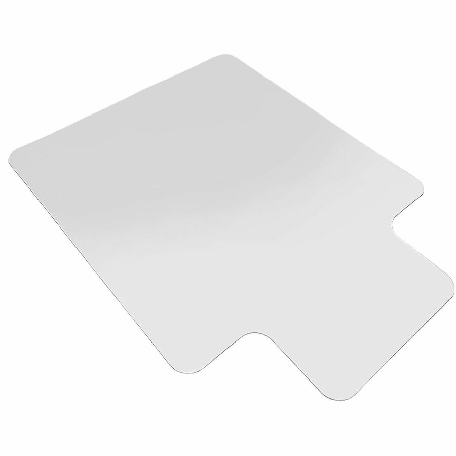 Lorell Wide Lip Chairmat - Hard Floor, Wood Floor, Vinyl Floor, Tile Floor - 53" Length x 45" Width x 0.095" Thickness - Lip Size 12" Length x 25" Width - Vinyl - Clear - 1Each
