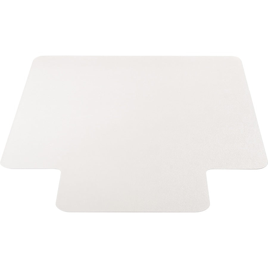 Lorell Wide Lip Chairmat - Hard Floor, Wood Floor, Vinyl Floor, Tile Floor - 60" Length x 46" Width x 0.095" Thickness - Lip Size 12" Length x 25" Width - Vinyl - Clear - 1Each
