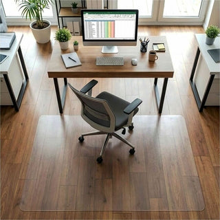 Lorell Chairmat - Hard Floor, Wood Floor, Vinyl Floor, Tile Floor - 60" Length x 46" Width x 0.095" Thickness - Rectangular - Vinyl - Clear - 1Each