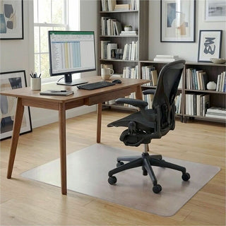 Lorell Chairmat - Hard Floor, Wood Floor, Vinyl Floor, Tile Floor - 60" Length x 46" Width x 0.095" Thickness - Rectangular - Vinyl - Clear - 1Each