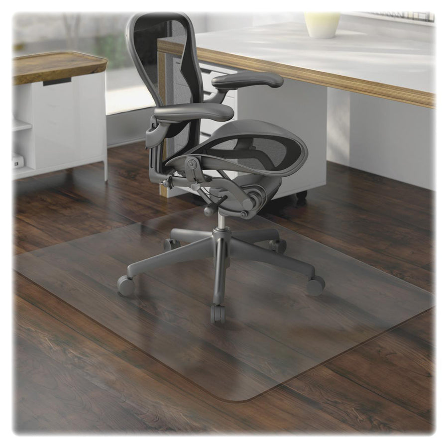 Lorell Chairmat - Hard Floor, Wood Floor, Vinyl Floor, Tile Floor - 60" Length x 46" Width x 0.095" Thickness - Rectangular - Vinyl - Clear - 1Each - 
