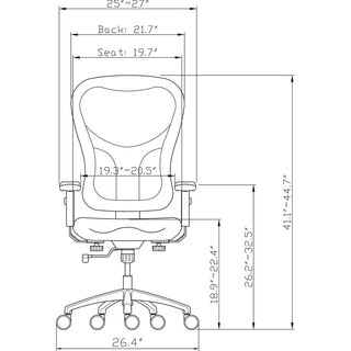 Lorell Elevate Mesh Mid-Back Office Chair - Black Leather Seat - Aluminum Frame - 5-star Base - 1 Each