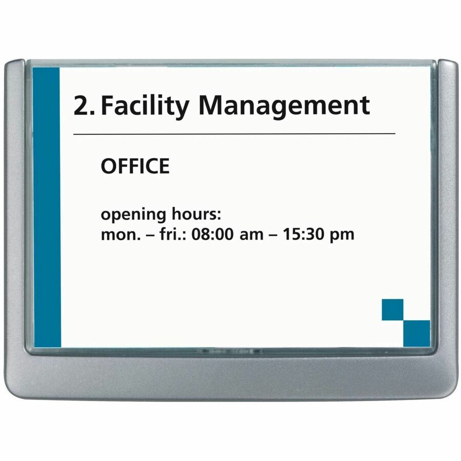 Click Sign Holder For Interior Walls, 6.75 x 0.63 x 5.13, Gray