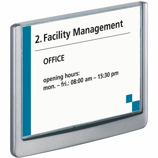 Click Sign Holder For Interior Walls, 6.75 x 0.63 x 5.13, Gray