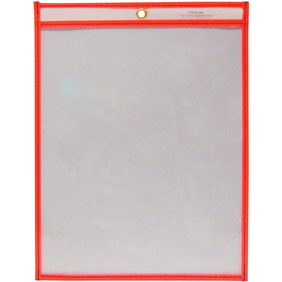 C-Line Reusable Dry Erase Pocket - Study Aid - Neon Red, 9 x 12, 40814 - 