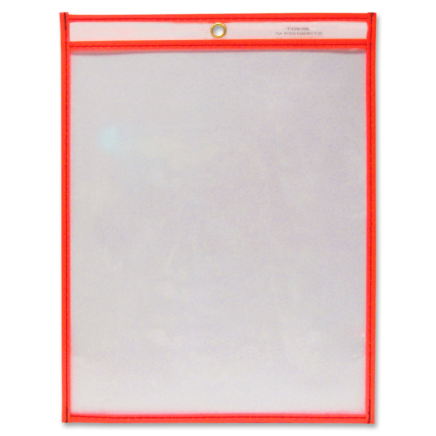 C-Line Reusable Dry Erase Pocket - Study Aid - Neon Red, 9 x 12, 40814 - 