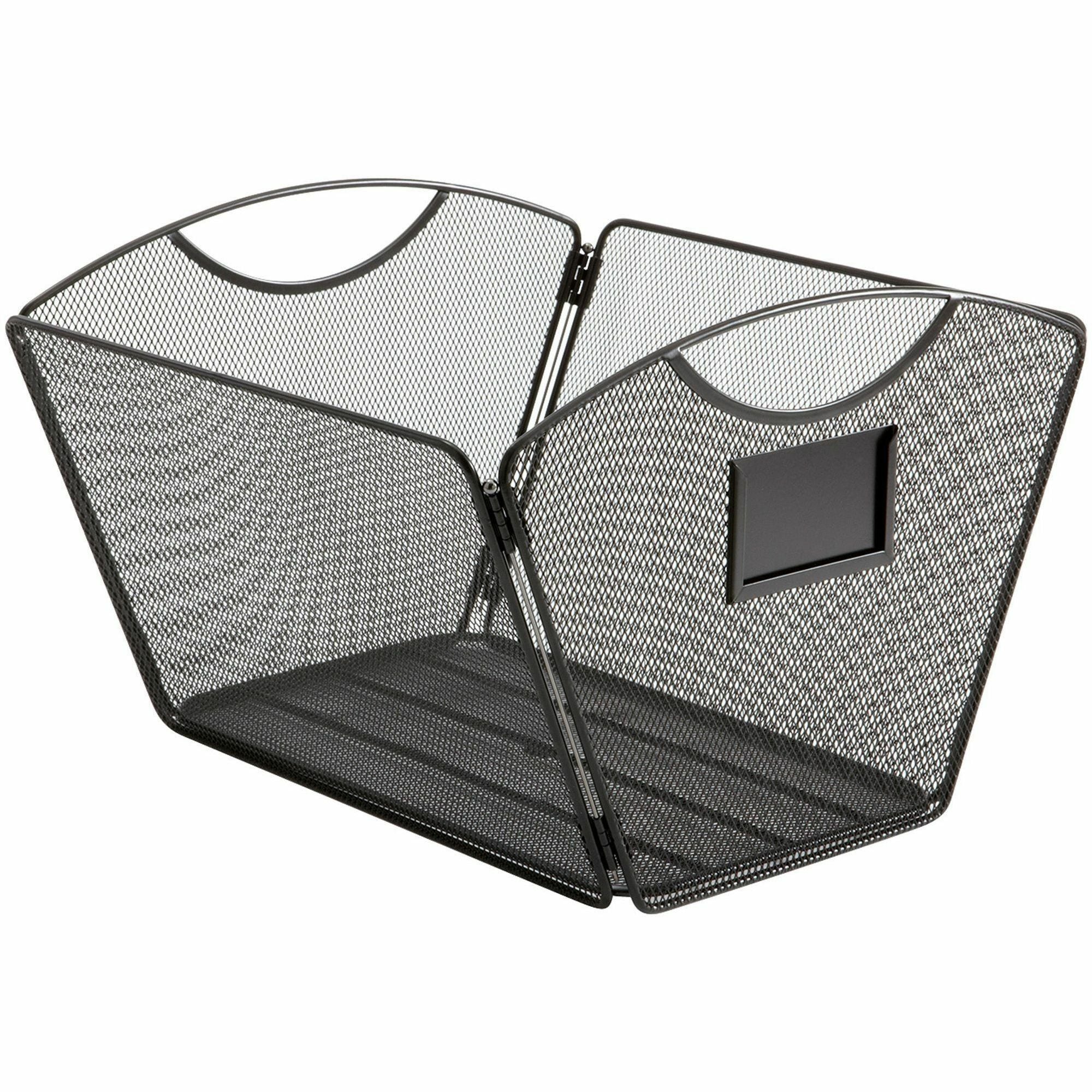 Onyx Mesh Desktop Tub File, Letter Files, 12.5" x 13.75" x 9.5", Black
