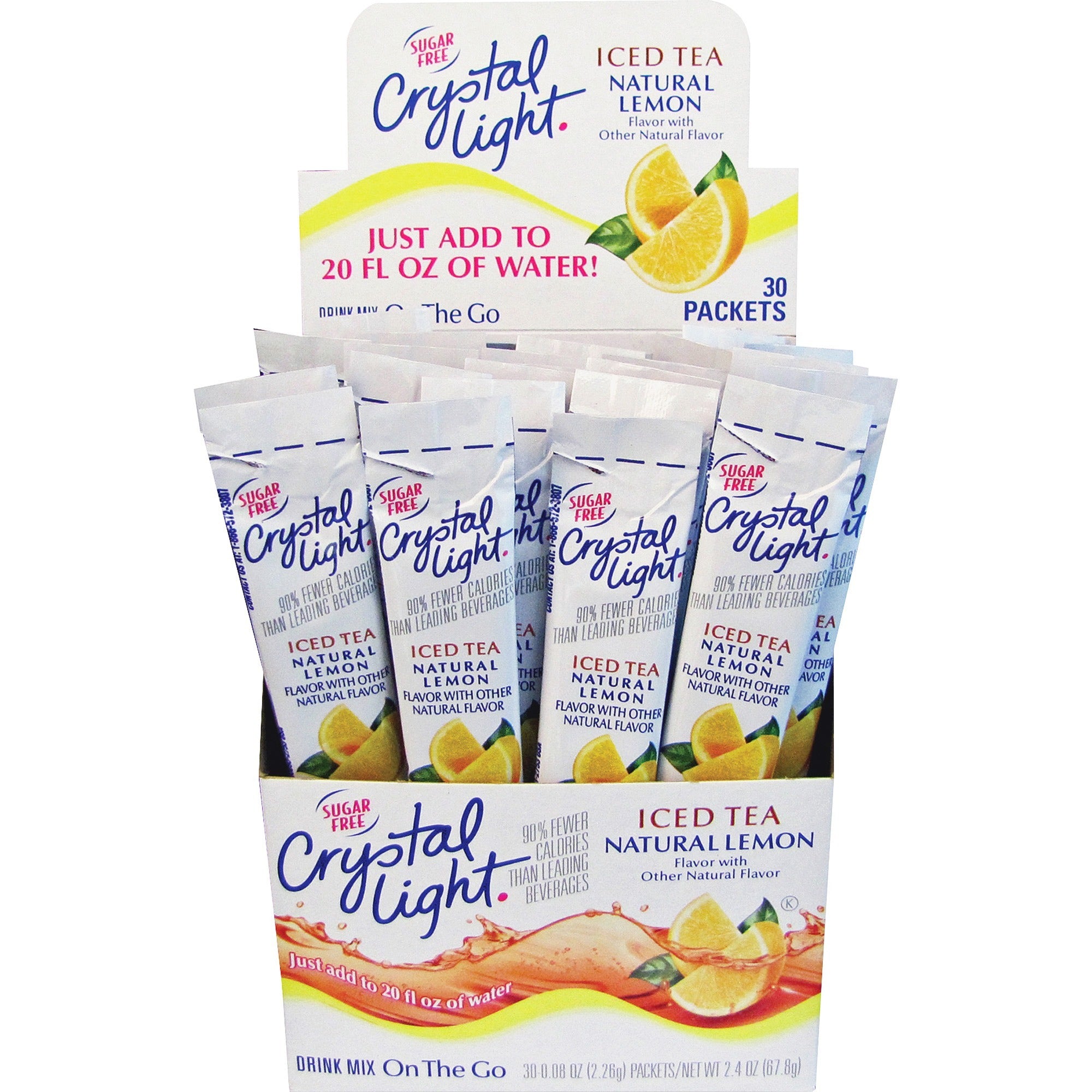 Crystal Light On-The-Go Iced Tea Mix Sticks, Sold as 1 Box, 30 Each per Box