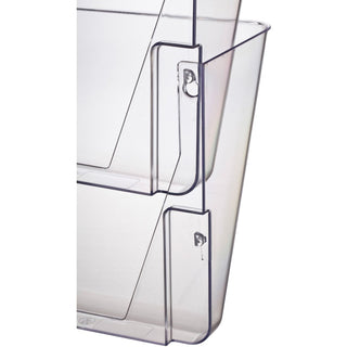 Officemate Mountable Wall File - 10.6" Height x 13" Width x 4.1" Depth - Clear - Plastic - 2 / Box