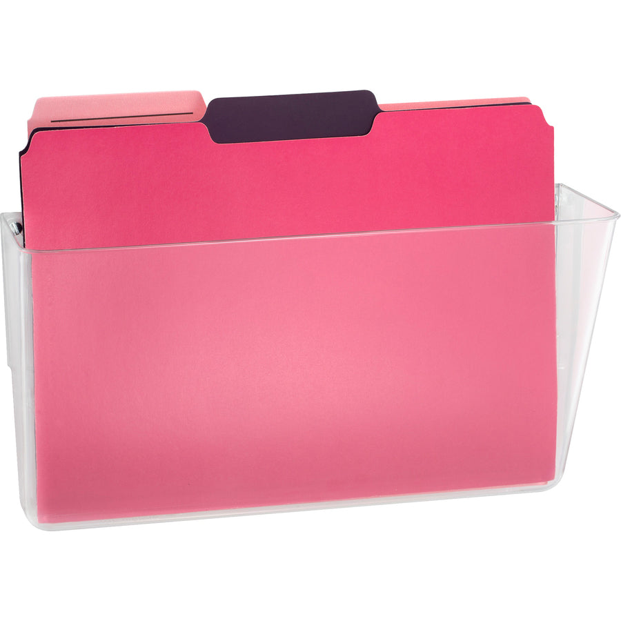 Officemate Mountable Wall File - 7" Height x 13" Width x 4.1" Depth - Clear - Plastic - 1 Each - 