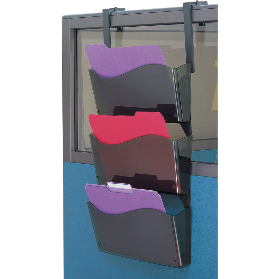 Officemate Unbreakable Wall Files - 26.5" Height x 13.3" Width x 3" Depth - Unbreakable - Smoke - Plastic - 3 / Box - 3