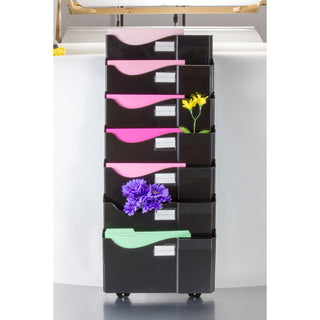 Officemate Grande Central Wall Filing System - 7 Pocket(s) - 38.3" Height x 16.6" Width x 4.8" Depth - Black - 1 / Pack - 