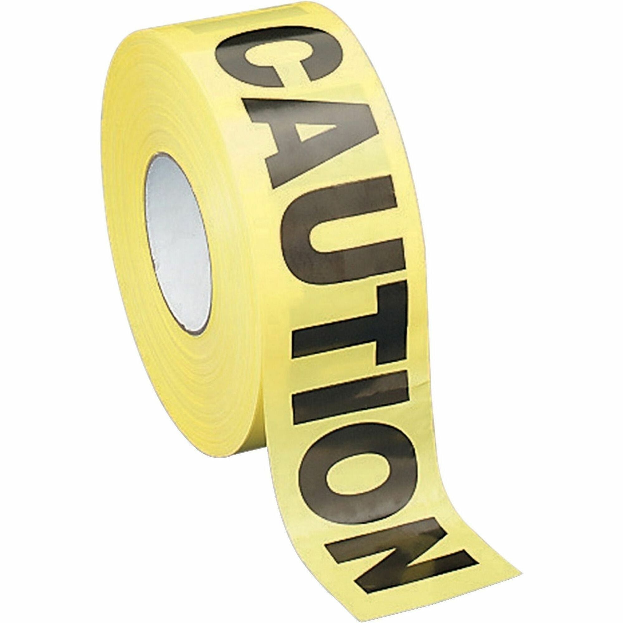 Sparco Caution Barricade Tape - 1000 ft Yellow - Black - 1 / Roll - 