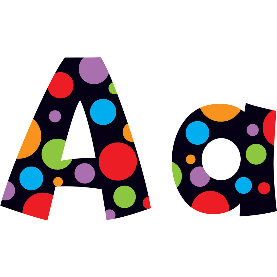 Trend Ready Letter Neon Dots - 83 x Lowercase Letters, 20 x Numbers, 36 x Punctuation Marks, 59 x Uppercase Letters, 18 x Spanish Accent Mark Shape - Pin-up - 4" Height x 8" Length - Assorted - 1 / Pack - 