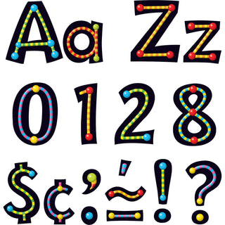 Trend 4" Ready Letter Alphabeads - 59 x Uppercase Letters, 20 x Numbers, 38 x Punctuation Marks, 83 x Lowercase Letters, 18 x Spanish Accent Mark Shape - Pin-up - 4" Height x 8" Length - Assorted - 1 / Pack - 
