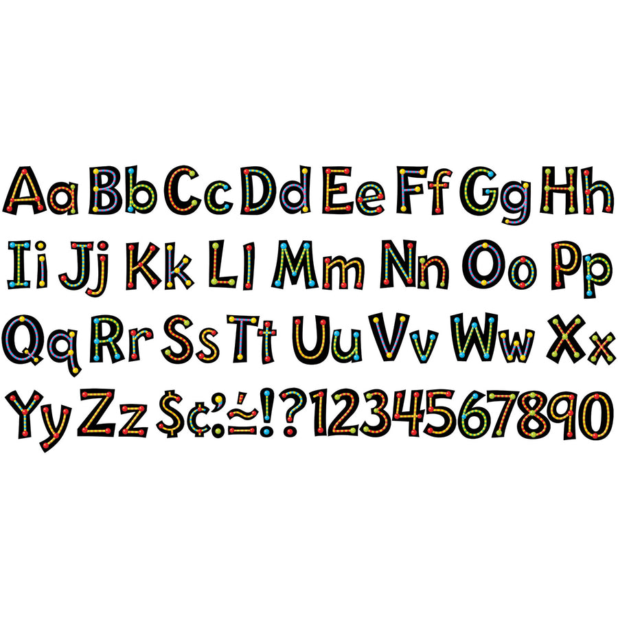 Trend 4" Ready Letter Alphabeads - 59 x Uppercase Letters, 20 x Numbers, 38 x Punctuation Marks, 83 x Lowercase Letters, 18 x Spanish Accent Mark Shape - Pin-up - 4" Height x 8" Length - Assorted - 1 / Pack - 