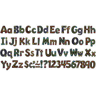 Trend 4" Ready Letter Alphabeads - 59 x Uppercase Letters, 20 x Numbers, 38 x Punctuation Marks, 83 x Lowercase Letters, 18 x Spanish Accent Mark Shape - Pin-up - 4" Height x 8" Length - Assorted - 1 / Pack - 