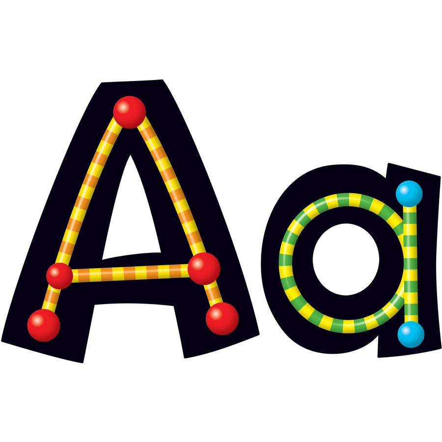Trend 4" Ready Letter Alphabeads - 59 x Uppercase Letters, 20 x Numbers, 38 x Punctuation Marks, 83 x Lowercase Letters, 18 x Spanish Accent Mark Shape - Pin-up - 4" Height x 8" Length - Assorted - 1 / Pack - 