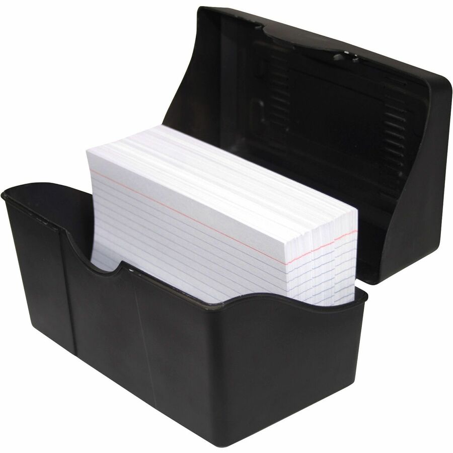 Advantus Index Card Holder - 4.8" x 7" x 4.8" x - Plastic - 1 Each - Black - 