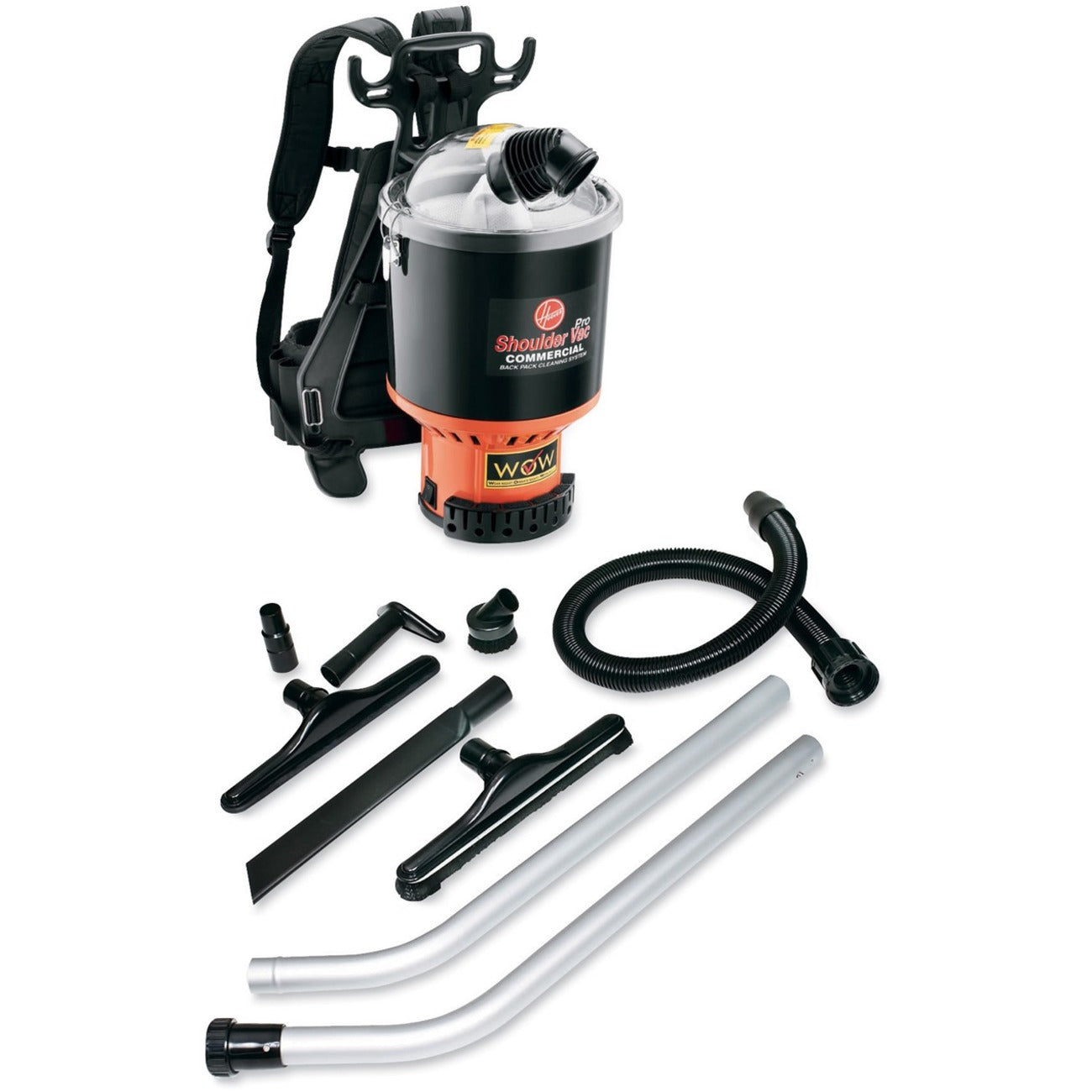 Backpack Vacuum, 6.4 qt Tank Capacity, Black