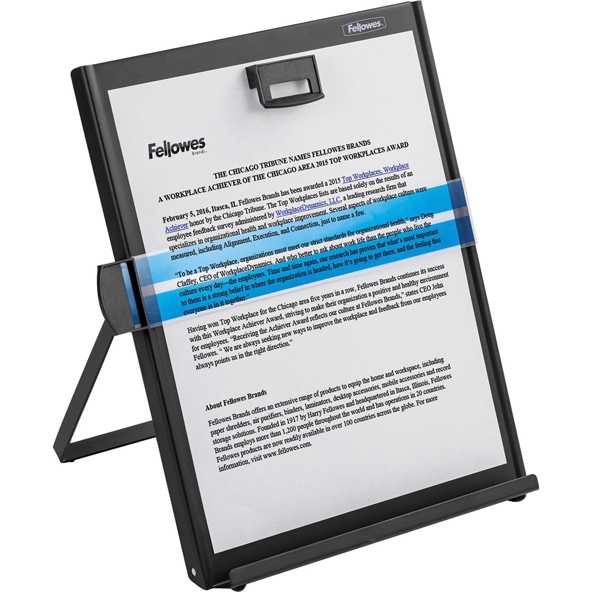 Metal Copyholder, 200 Sheet Capacity, Steel, Black