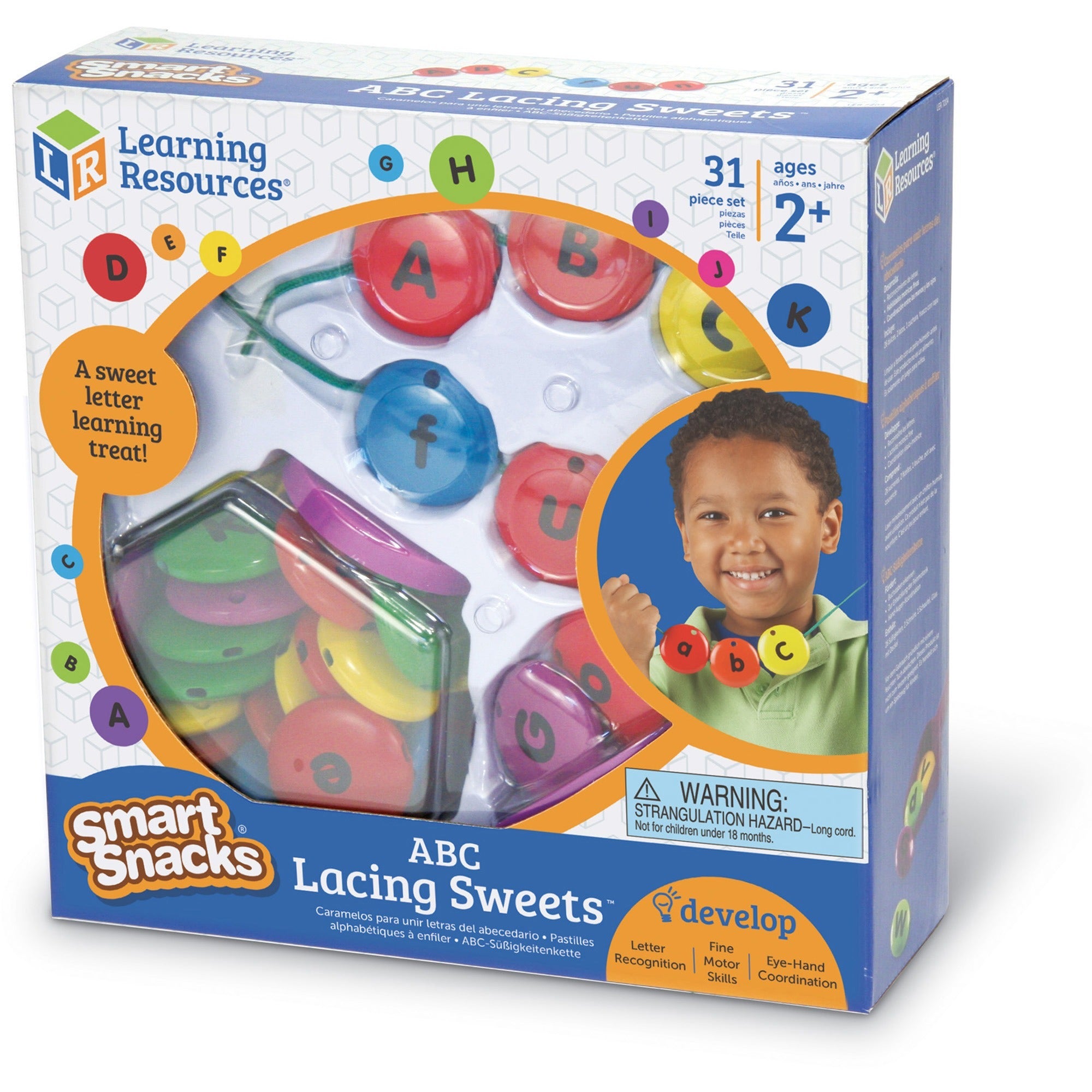 Smart Snacks ABC Lacing Sweets - Theme/Subject: Learning - Skill Learning: Eye-hand Coordination, Spelling, Fine Motor, Letter Recognition, Word Building, Creativity, Imagination, Sequencing, Alphabet - 2-5 Year - 31 Pieces - 