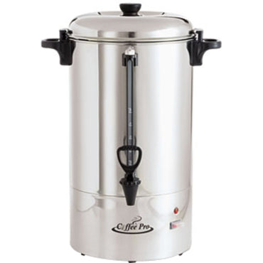 Coffee Pro Stainless Steel Commercial Percolating Urn - 80 Cup(s) - Multi-serve - Stainless Steel - Stainless Steel Body - 