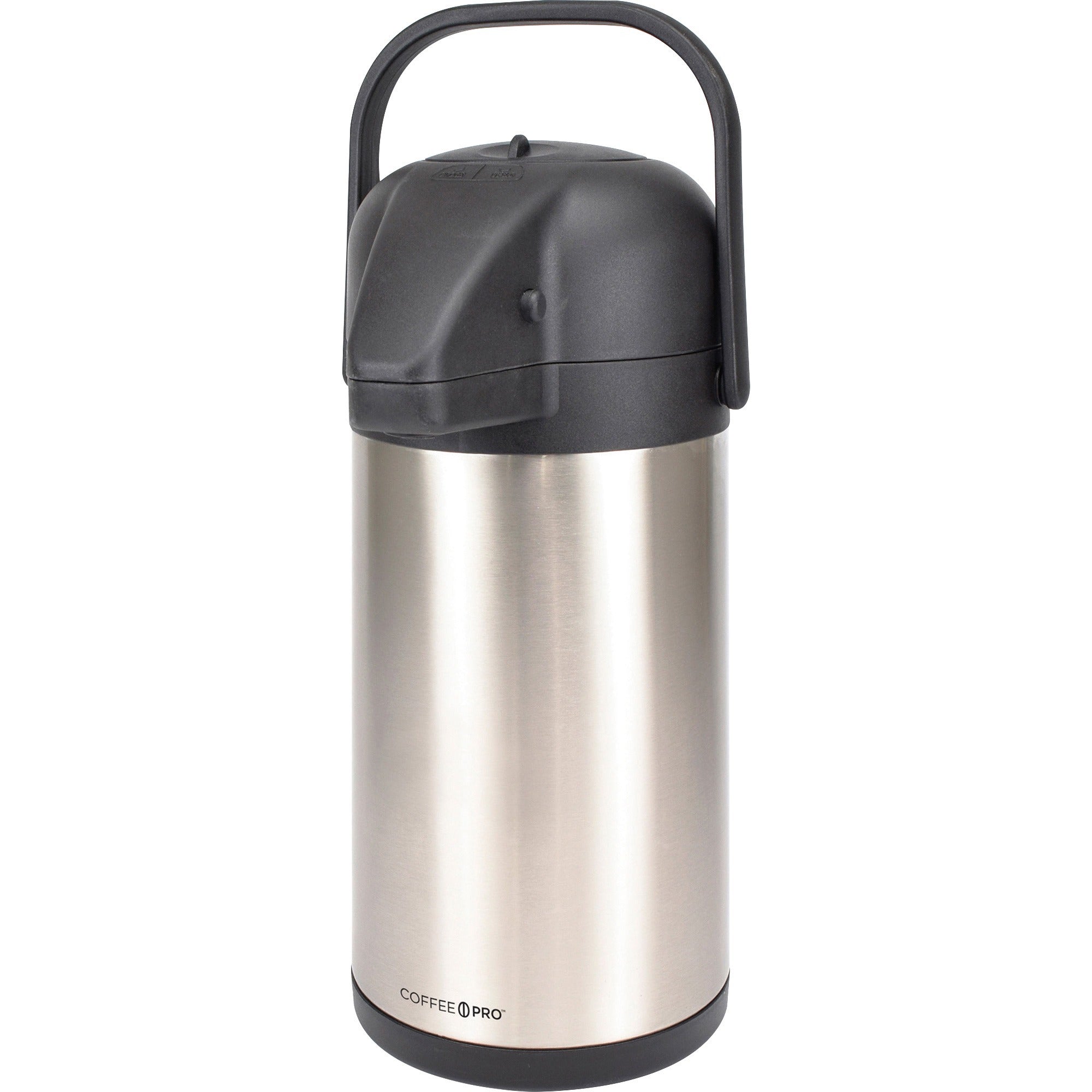Coffee Pro Vacuum-insulated Airpot - 2.3 quart (2.2 L) - Vacuum - Stainless Steel - 