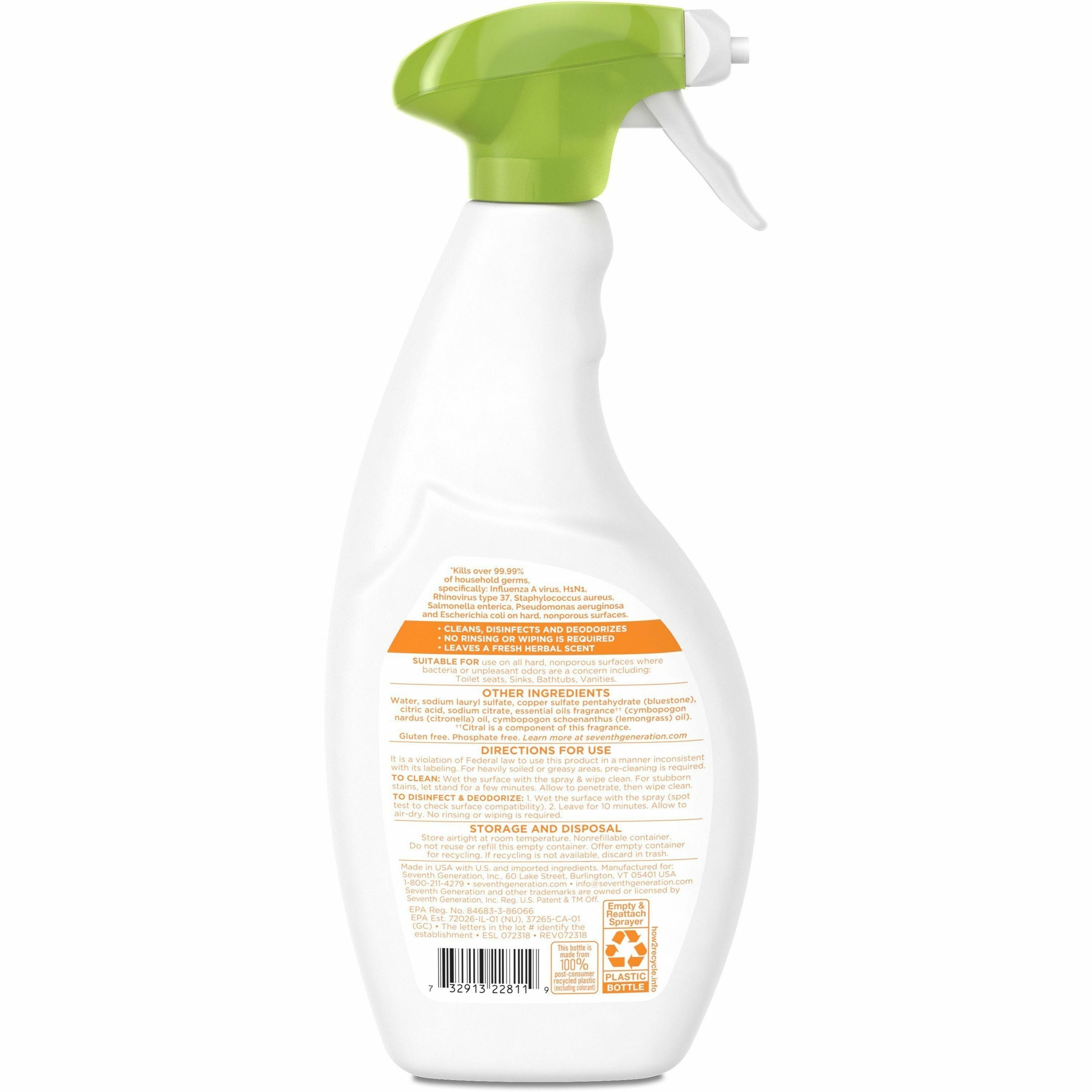 seventh-generation-disinfecting-bathroom-cleaner-for-nonporous-surface-26-oz-162-lb-lemongrass-citrus-scent-1-each-streak-free-deodorize_sev22811 - 2