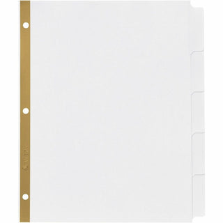 Write and Erase Big Tab Paper Dividers, 5-Tab, 11 x 8.5, White, White Tabs, 1 Set