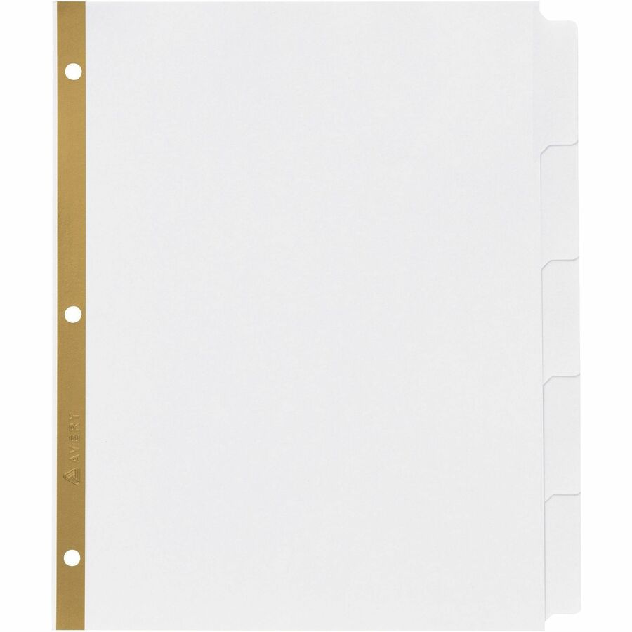Write and Erase Big Tab Paper Dividers, 5-Tab, 11 x 8.5, White, White Tabs, 1 Set