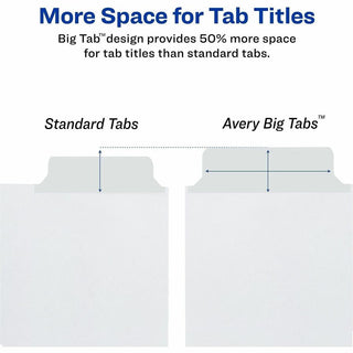 Write and Erase Big Tab Paper Dividers, 5-Tab, 11 x 8.5, White, White Tabs, 1 Set