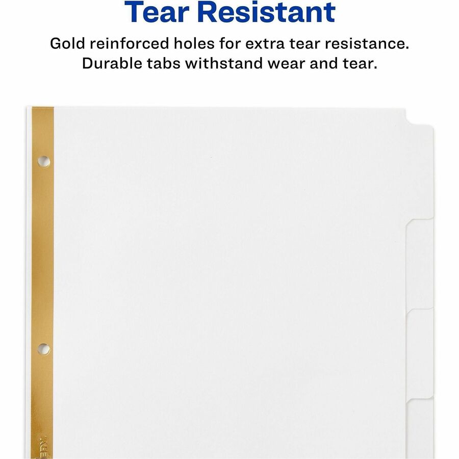 Write and Erase Big Tab Paper Dividers, 5-Tab, 11 x 8.5, White, White Tabs, 1 Set