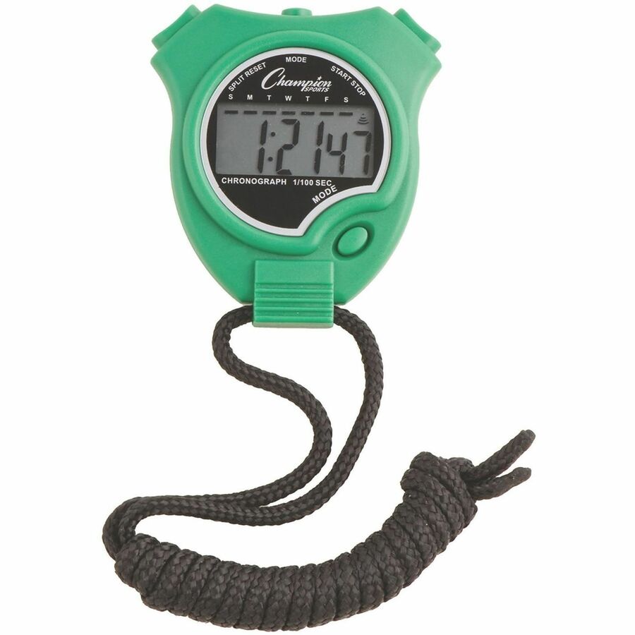 Water-Resistant Stopwatches, Accurate to 1/100 Second, Assorted Colors, 6/Box
