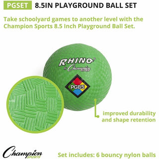 Playground Ball Set, 8.5" Diameter, Assorted Colors, 6/Set