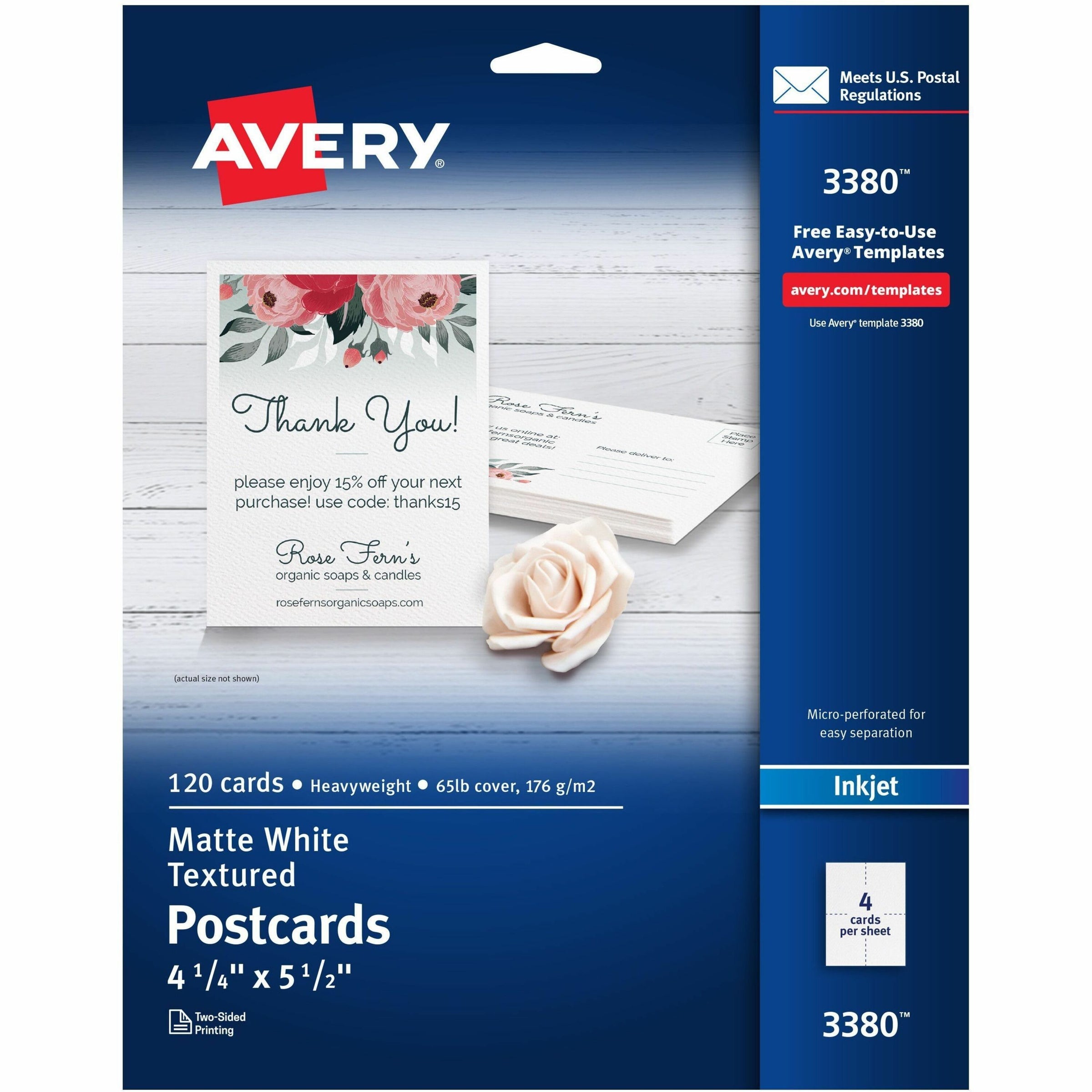 Avery Invitation Card, Sold as 1 Box, 120 Sheet per Box - 1